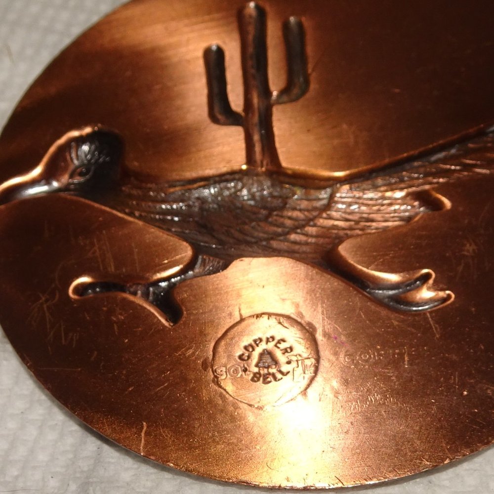 Vtg. Bell Trading Solid Copper Roadrunner Necklace - image 6